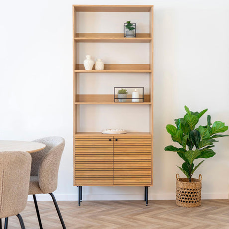 Kyoto Oak Bookcase with Cupboard