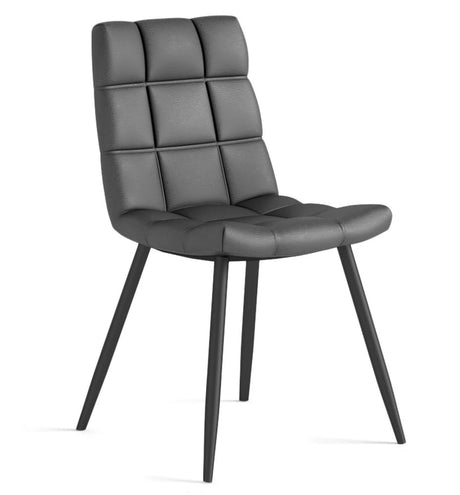 2 x Soho Hudson Dark Grey Faux Leather Dining Chair