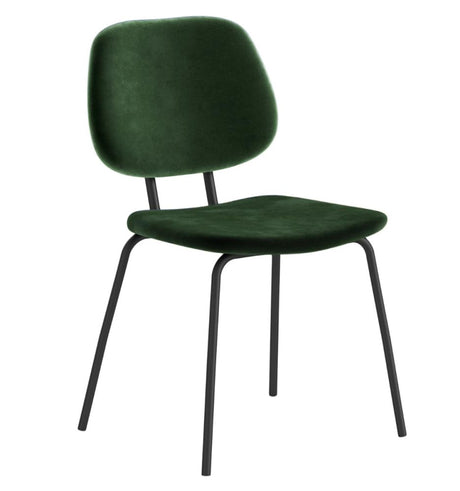 2 x Soho Lily Green Velvet Fabric Dining Chair