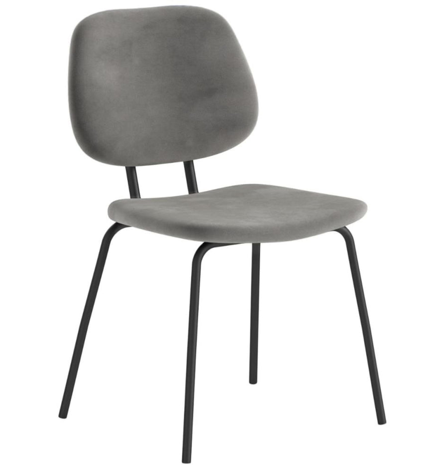 2 x Soho Lily Grey Velvet Fabric Dining Chair