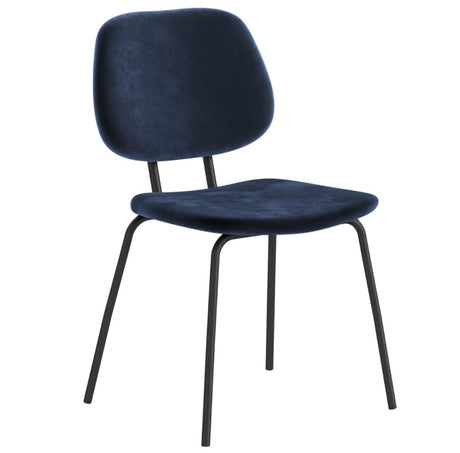2 x Soho Lily Navy Blue Velvet Fabric Dining Chair