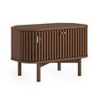 Soho Dark Oak Slatted Corner Storage TV Unit