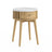 Soho Oak 1 Drawer Slatted Round Side Table - White Marble Top