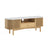 Soho Oak 130cm Slatted Small Storage TV Unit - White Marble Top