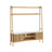 Soho Oak 165cm Slatted Ladder Large Storage TV Unit - White Marble Top