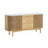Soho Oak 2 Door Slatted Sideboard - White Marble Top - 140cm