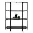Vita Black Melamine Curved Open Shelving Unit