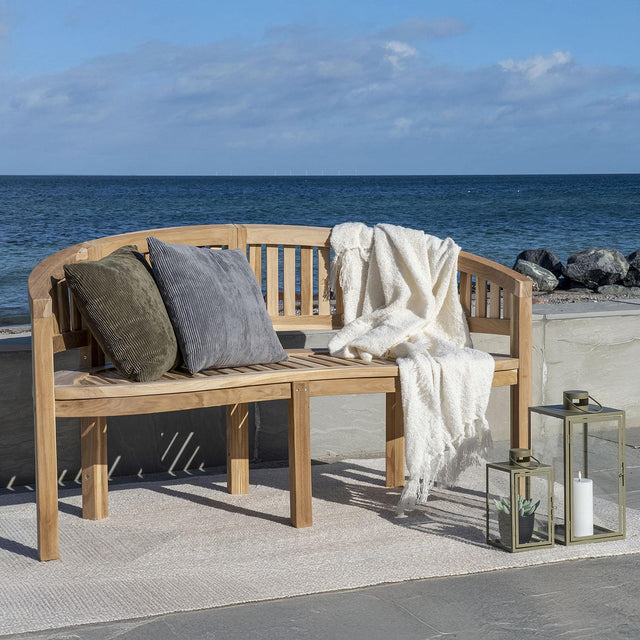 Boca Natural Teak Wood Banan Garden Bench with Back
