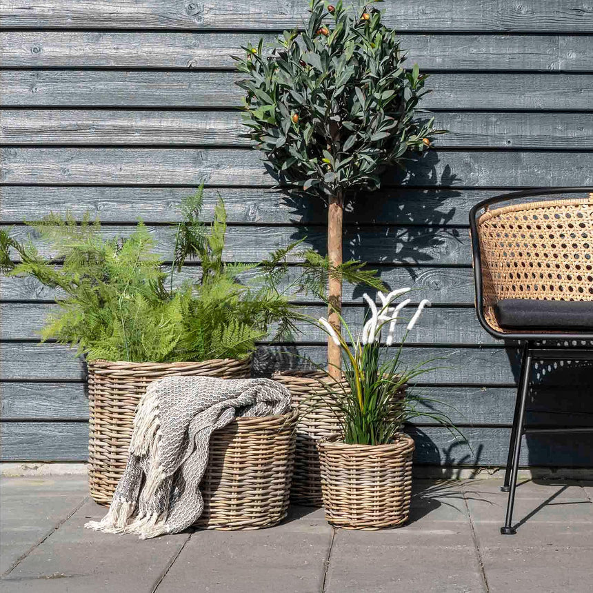 Bogor Kubu Rattan Round Baskets - Set of 4