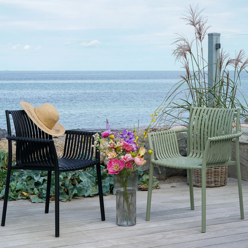 4 x Tulsa Green Slatted Garden Chair 