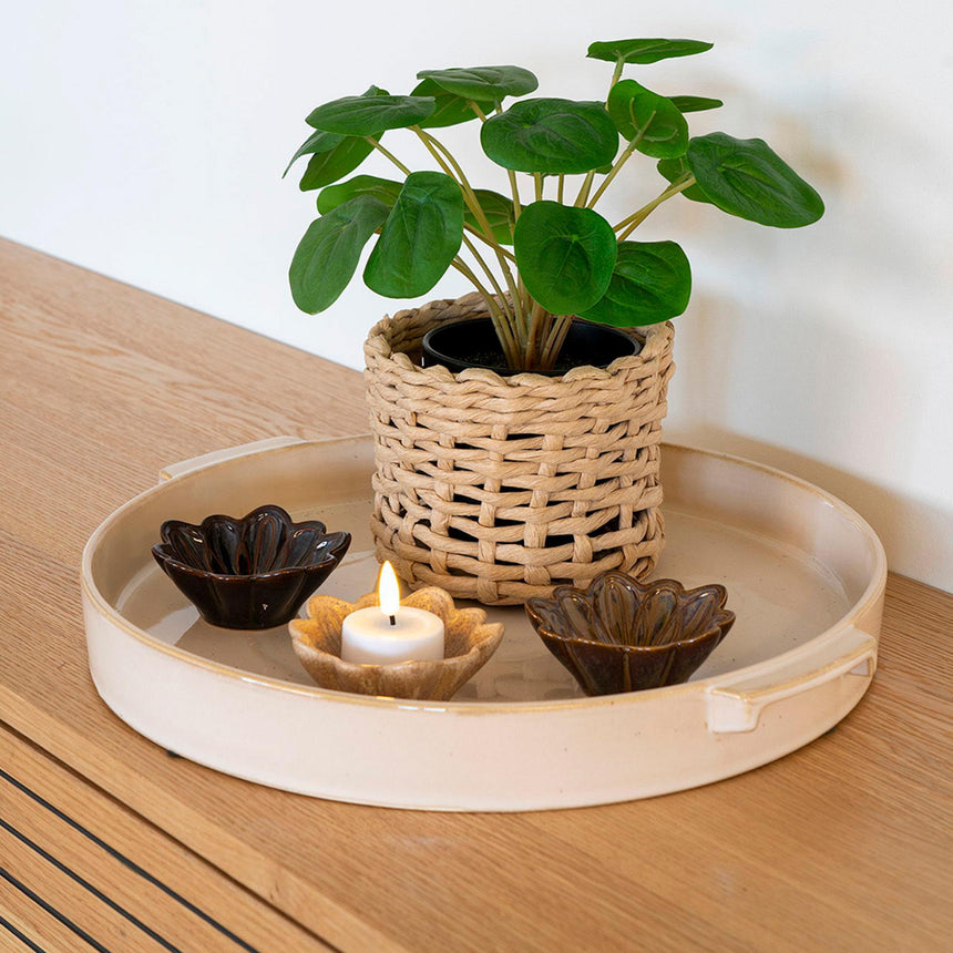 Ceramic White Round Tray