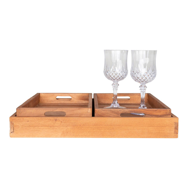 Faro Teak Tray (Set of 3) 