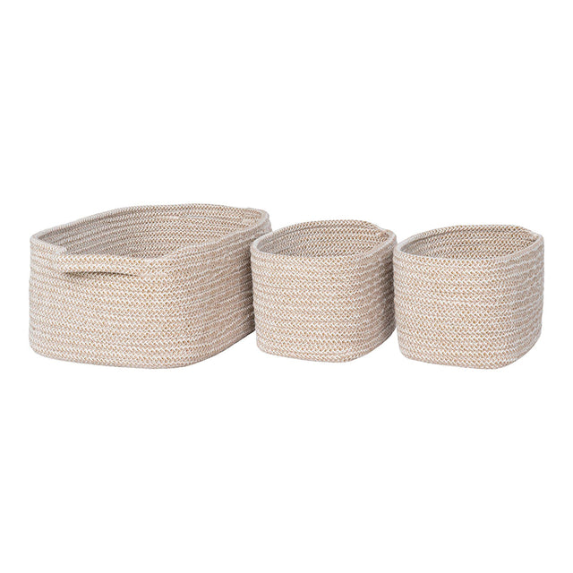 Mora Beige Fabric Basket (Set of 3)