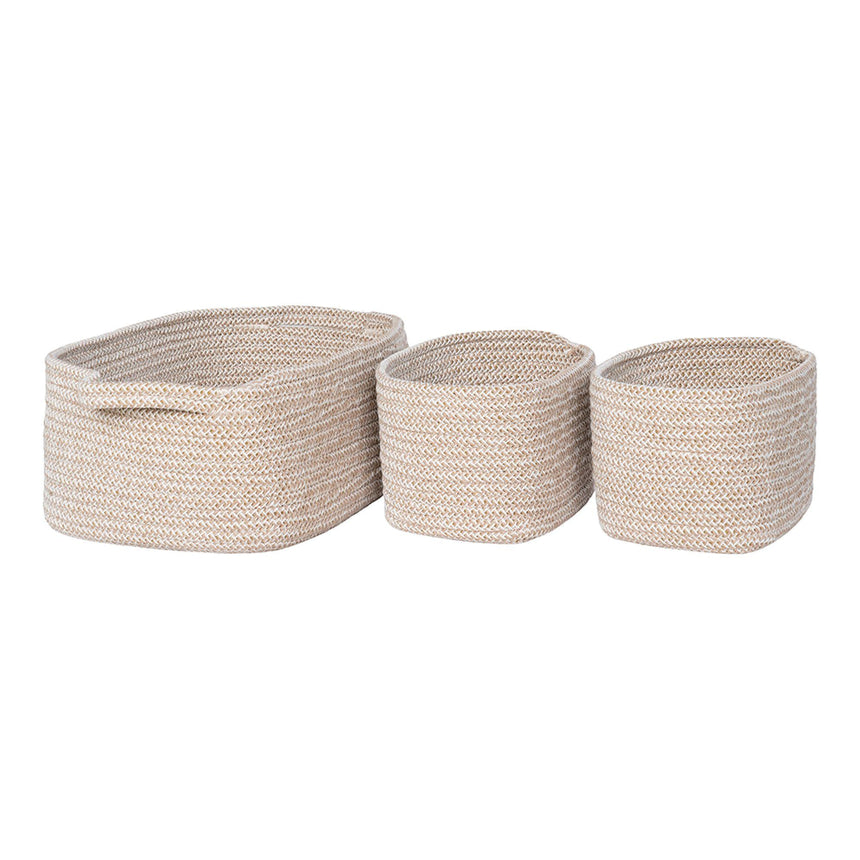 Mora Beige Fabric Basket (Set of 3)