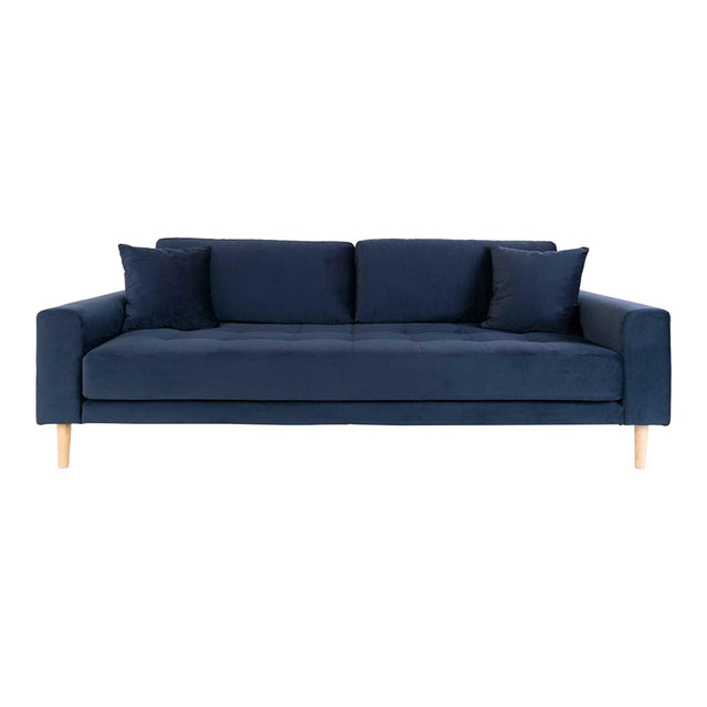 Lido Blue Velvet Fabric 3 Seater Sofa