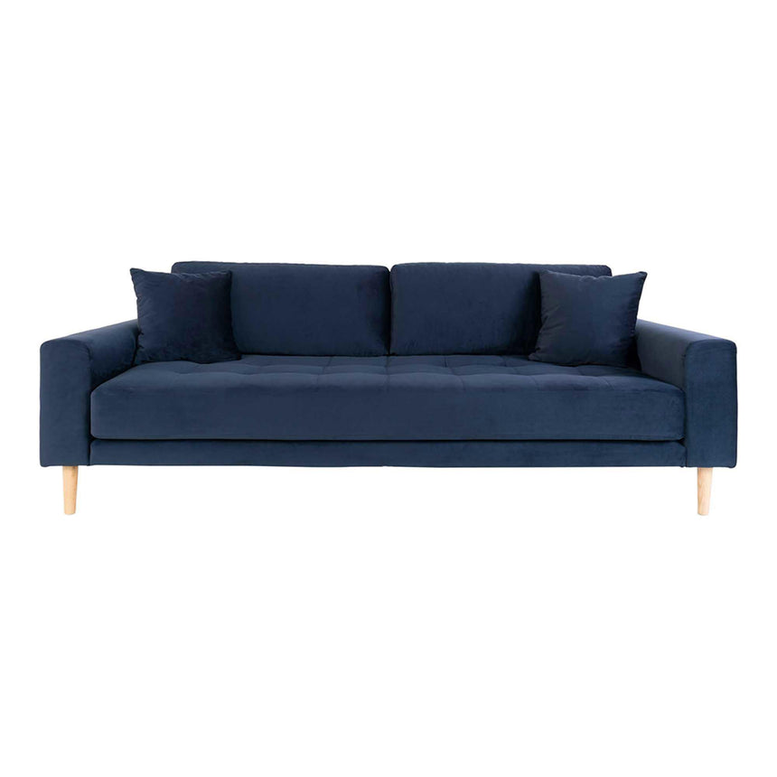 Lido Blue Velvet Fabric 3 Seater Sofa