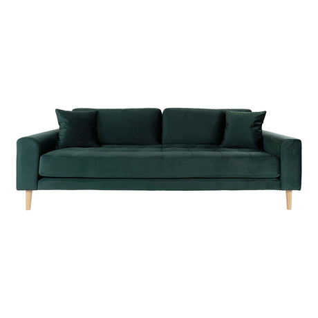 Lido Dark Green Fabric 3 Seater Sofa
