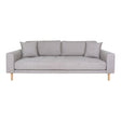 Lido Light Grey Fabric 3 Seater Sofa