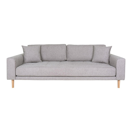 Lido Light Grey Fabric 3 Seater Sofa