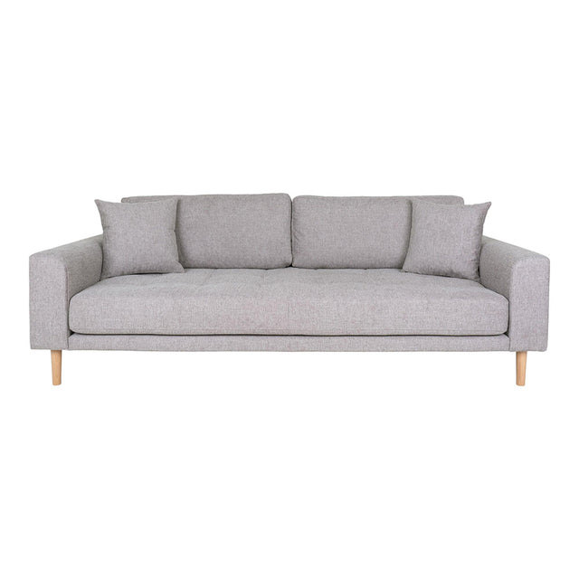 Lido Light Grey Fabric 3 Seater Sofa