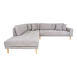 Lido Light Grey Fabric Left Hand Facing Corner Sofa Open End with Natural Legs