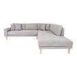 Lido Light Grey Fabric Right Hand Facing Corner Sofa Open End with Natural Legs