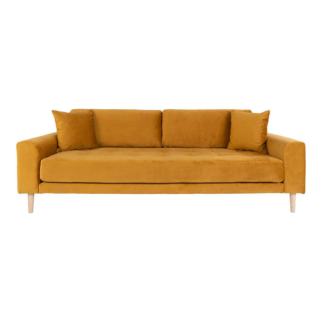 Lido Mustard Fabric 3 Seater Sofa