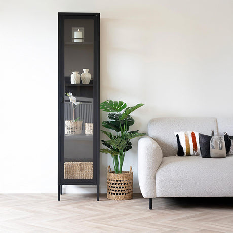 Nondalton Black 185cm Slim Display Cabinet