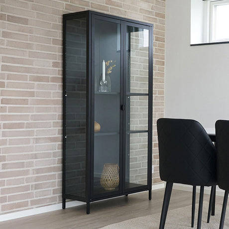 Nondalton Black Metal 2 Door Display Cabinet