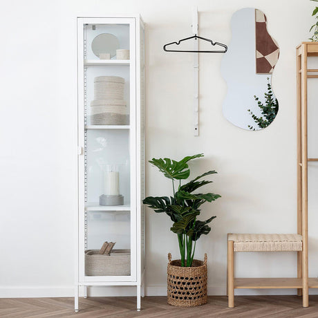 Nondalton White 180cm Slim Display Cabinet