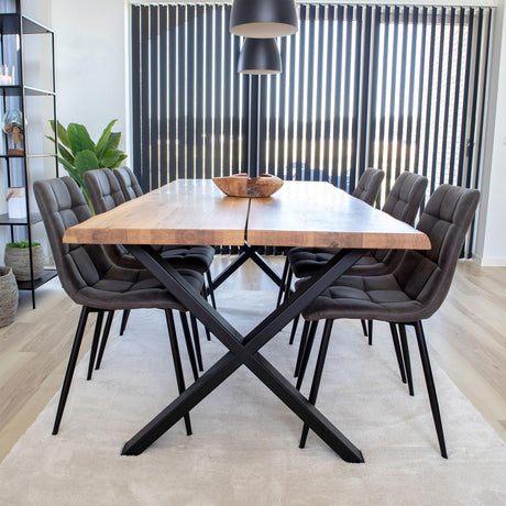 Toulon 200cm Natural Oak Dining Set with 6 Middelfart Chairs
