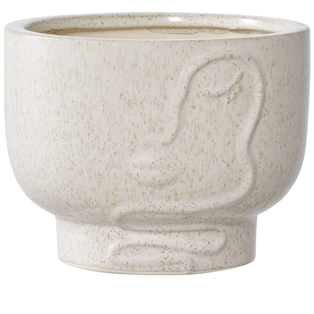 Beige Ceramic Flowerpot