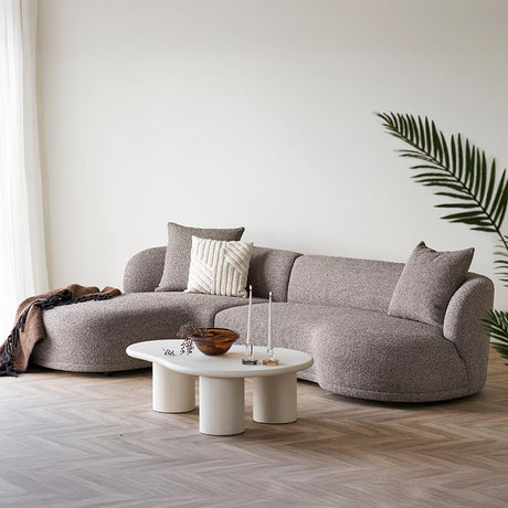 Kingston Brown Fabric Lounge Sofa - LHF