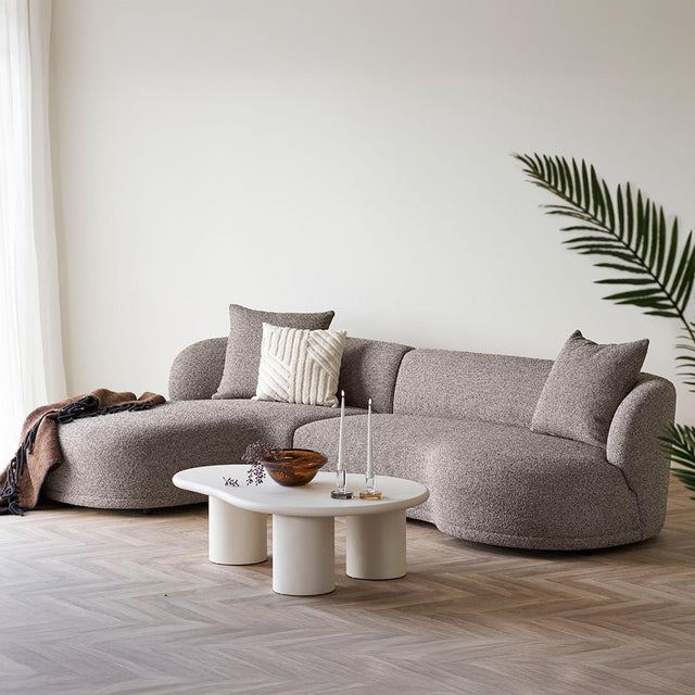 Kingston Brown Fabric Lounge Sofa - LHF