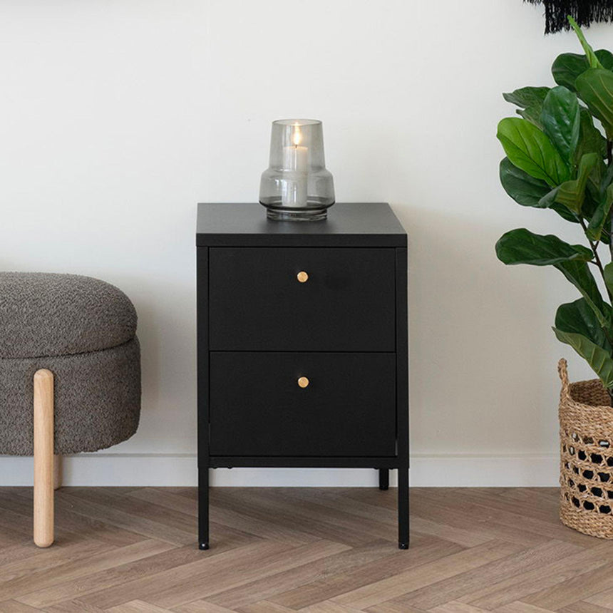 Dalby Black Metal 2 Drawer Chest