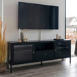 Dalby Black Metal TV Bench