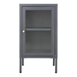 Dalby Glass and Grey Metal 1 Door Cabinet