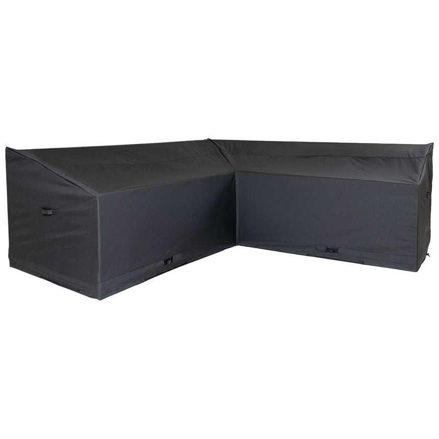 Luxury Black Fabric Corner Sofa Set Cover