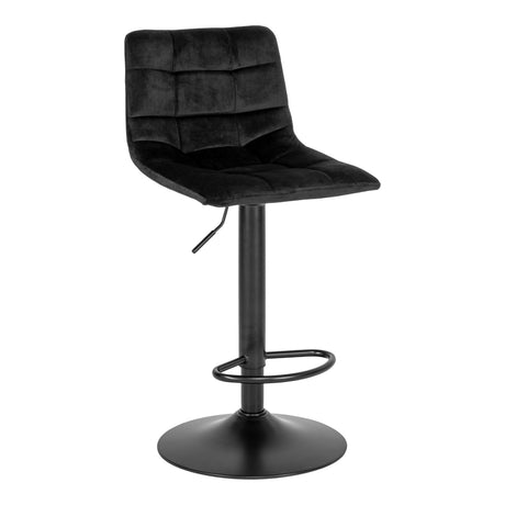 2 x Middelfart Black Velvet Fabric Barstool