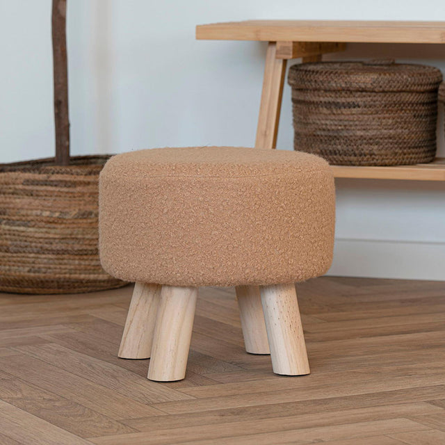Aberdeen Sand Fabric Round Stool