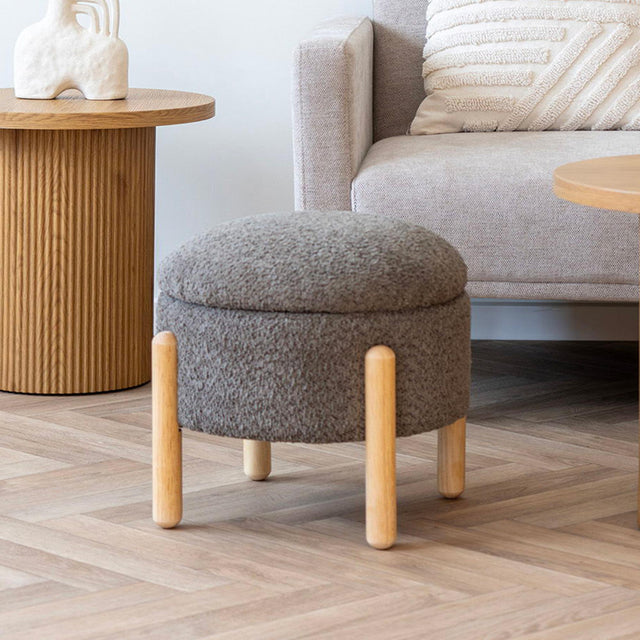 Medas Brown Fabric Storage Pouf