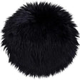 Artificial Black Round Seat Lambskin