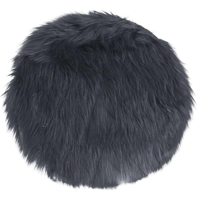 Artificial Grey Round Seat Lambskin