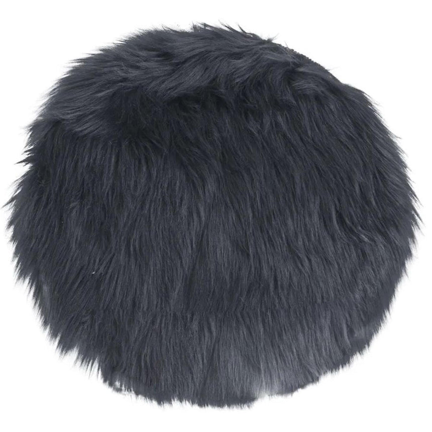 Artificial Grey Round Seat Lambskin