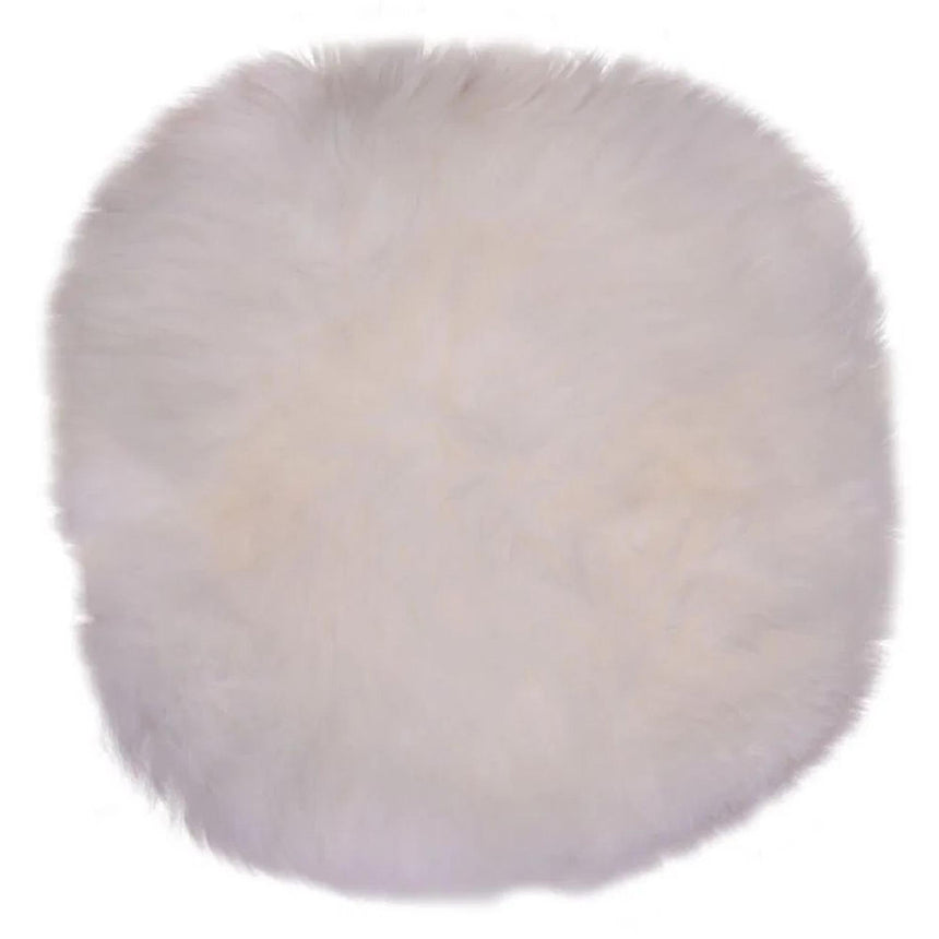 Ivory Round seat Real lambskin