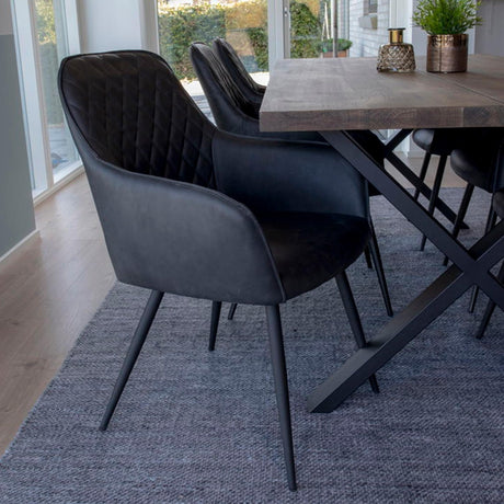 2 x Harbo Grey Faux Leather Dining Chair