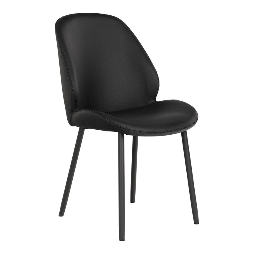 2 x Monte Carlo Black Faux Leather Dining Chair