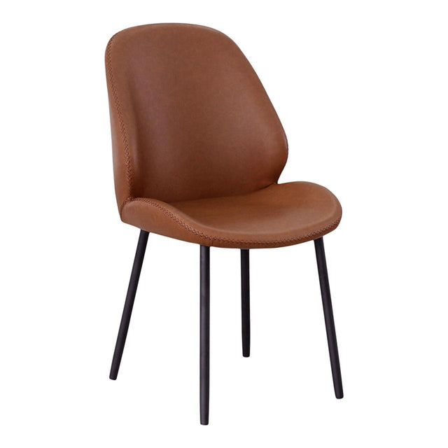 2 x Monte Carlo Vintage Brown Faux Leather Dining Chair