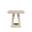 Milan Travertine Beige Engineered Marble Square Side Table