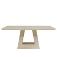 Milan Travertine Beige Engineered Marble 6 Seater Dining Table - Sizes Available
